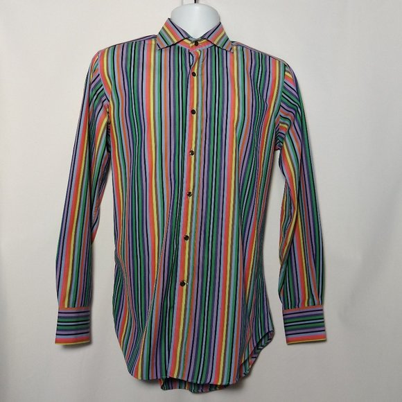 Etro Other - Etro Size 39 Multi Color Stripe Shirt Italy Exc